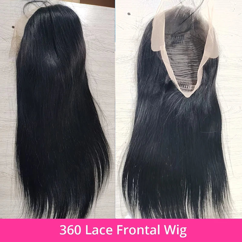Transparent Lace Front Human Hair Wigs Brazilian Straight for Women