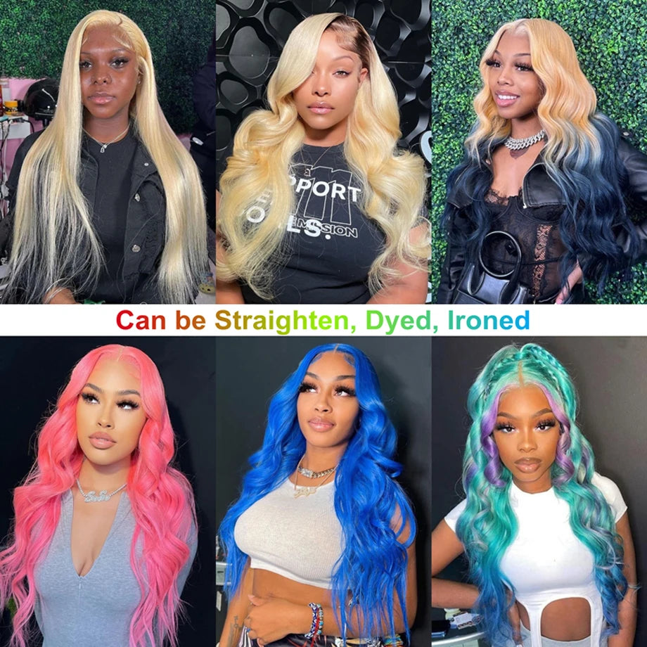 Body Wave Brazilian Glue less Wigs Blonde Lace Front Wig Human Hair