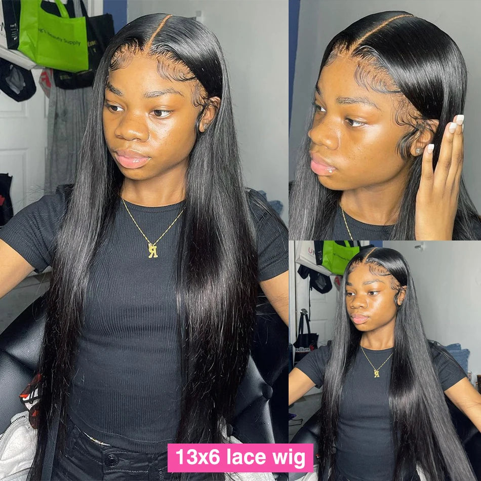30 40 Inch 250 Density 13X6  Lace Frontal Wig Glue less Wig